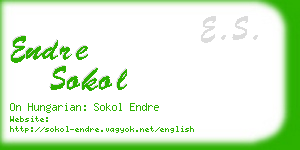 endre sokol business card